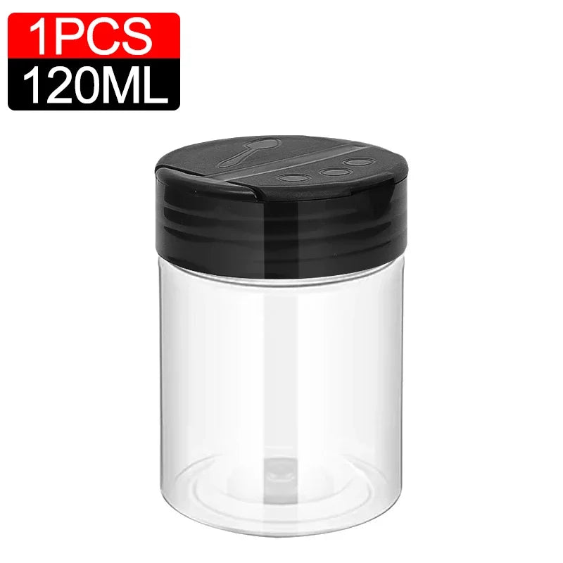 1/10Pcs Plastic Spice Jars with Shaker Lids Kitchen Empty Salt Pepper Condiment Powder Barbecue Seasoning Bottles Container