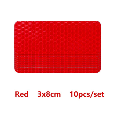 Car Bumper Reflective Safety Strip Stickers – Warning Reflector Tape for Auto Exterior & Interior (10pcs)