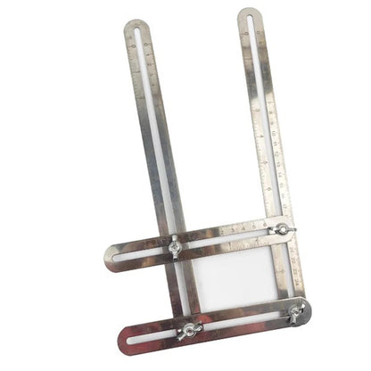 2pcs Multifunctional Four-fold Ruler Stainless Steel Folding Ruler Adjustable Angles Design For Woodworking Architecture