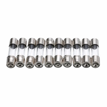100pcs Insurance Tube Glass Fuses Kit Household 0.2A-20A 100pcs 16*12*2.1cm 250V High Quality Standard Fast Blow