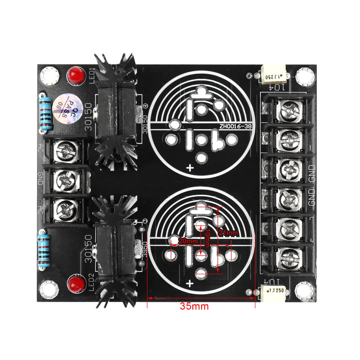 Schottky Rectifier Power Supply Board 120A Dual Output for DIY Speaker Amplifier 80x95mm