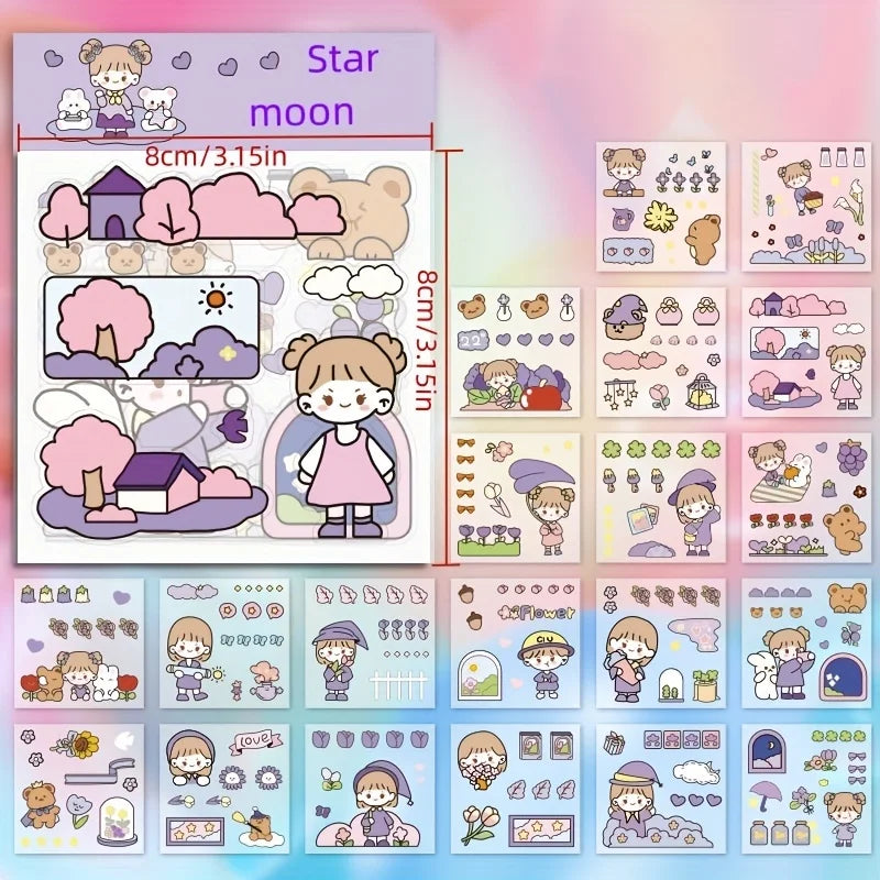 40/80pcs PET Stickers Season Series PET Decorative Stickers DIY Diary Girls Scrapbooking Material Decor Album Stationery Sticker