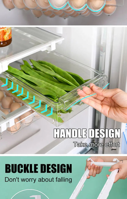Fridge Slide Under Shelf Drawer Food Storage Organizer Box