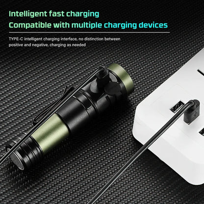 Rechargeable LED Flashlight Powerful Torch with Side Light Power Bank Zoom Emergency Lamp Outdoor Strong Light Camping Lantern