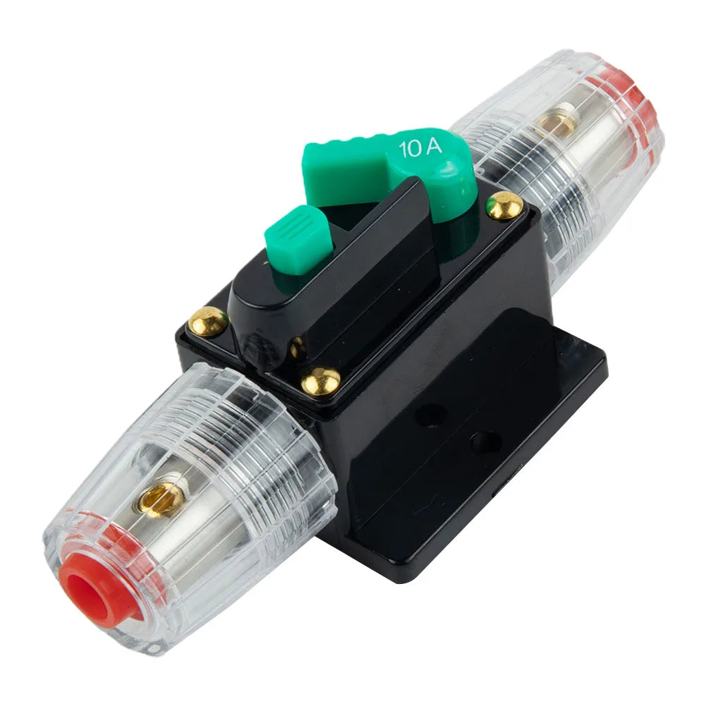 Car Boat 10A to 100A AMP Circuit Breaker Fuse Reset for 12V 24V 48V DC with Waterproof Housing and Manual Reset for Overload