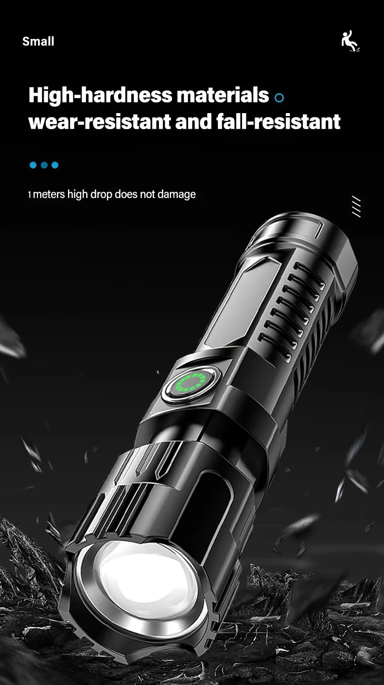 Ultra Bright Rechargeable LED Flashlight Zoomable High Lumens