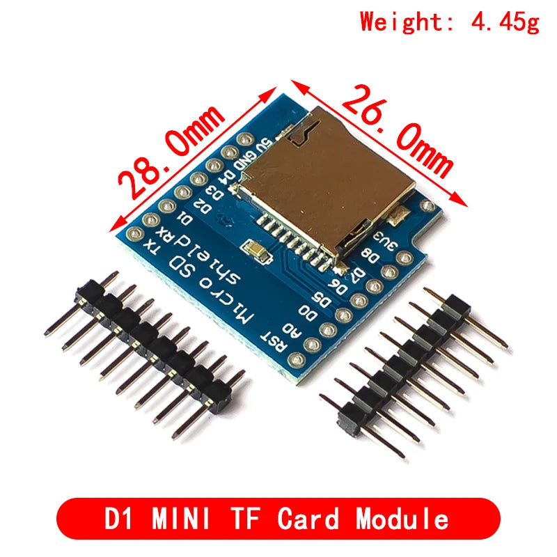Micro SD TF Card Storage Expansion Module Shield with Pins for Arduino D1 Mini ARM AVR
