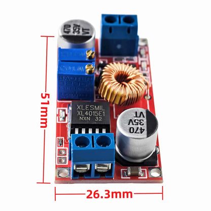 XL4015 5A DC-DC Step-Down Buck Converter Module | 5–32V to 0.8–30V | Adjustable CC/CV | LED & Li Battery Charging