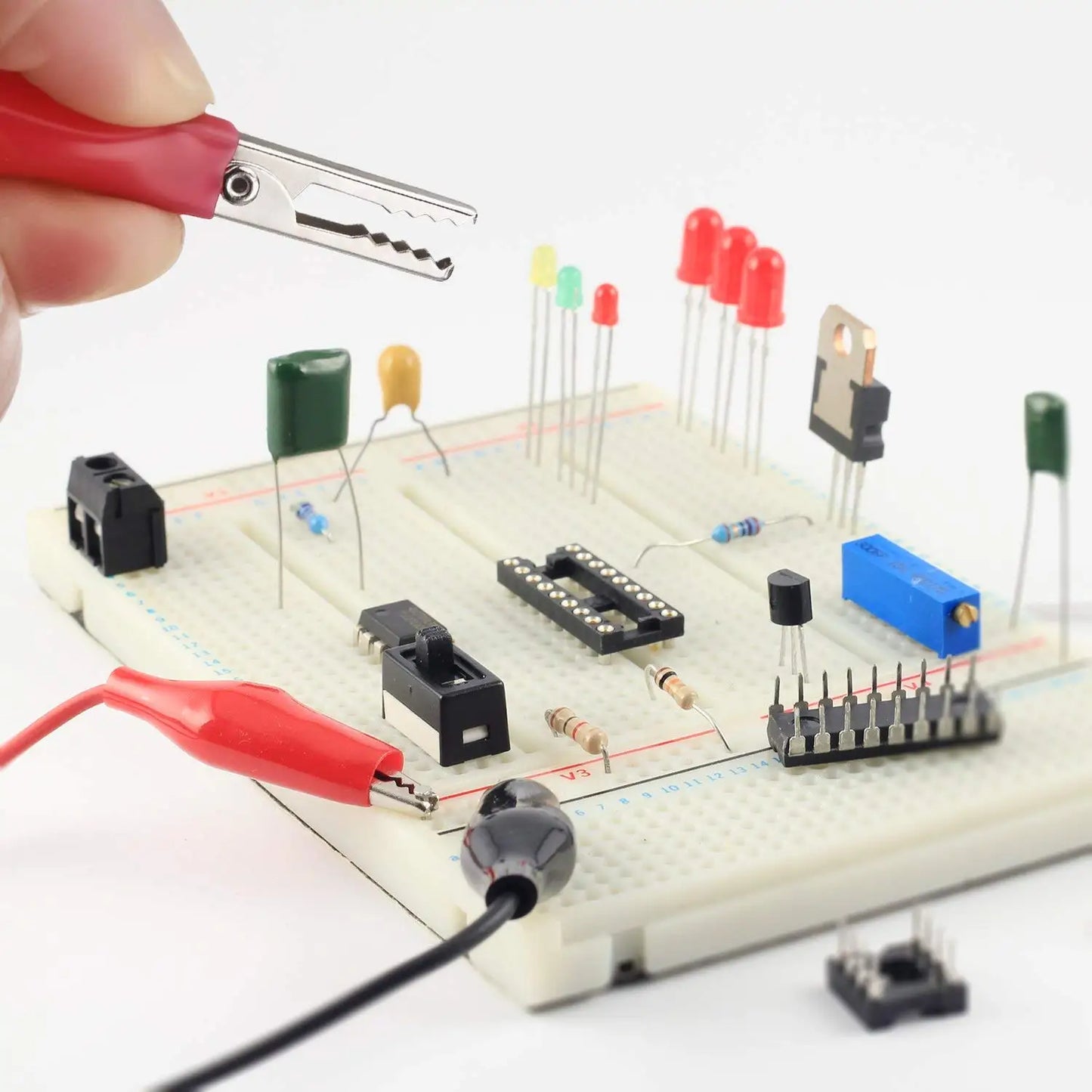 10/1Sets Alligator Clips Electrical Test Leads Dual Ended Crocodile Clips Jumper Wires for Circuit Connection Electrical Testing