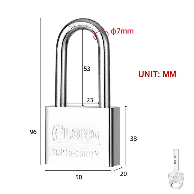 Stainless Steel Waterproof Padlock Same Key Open All Locks