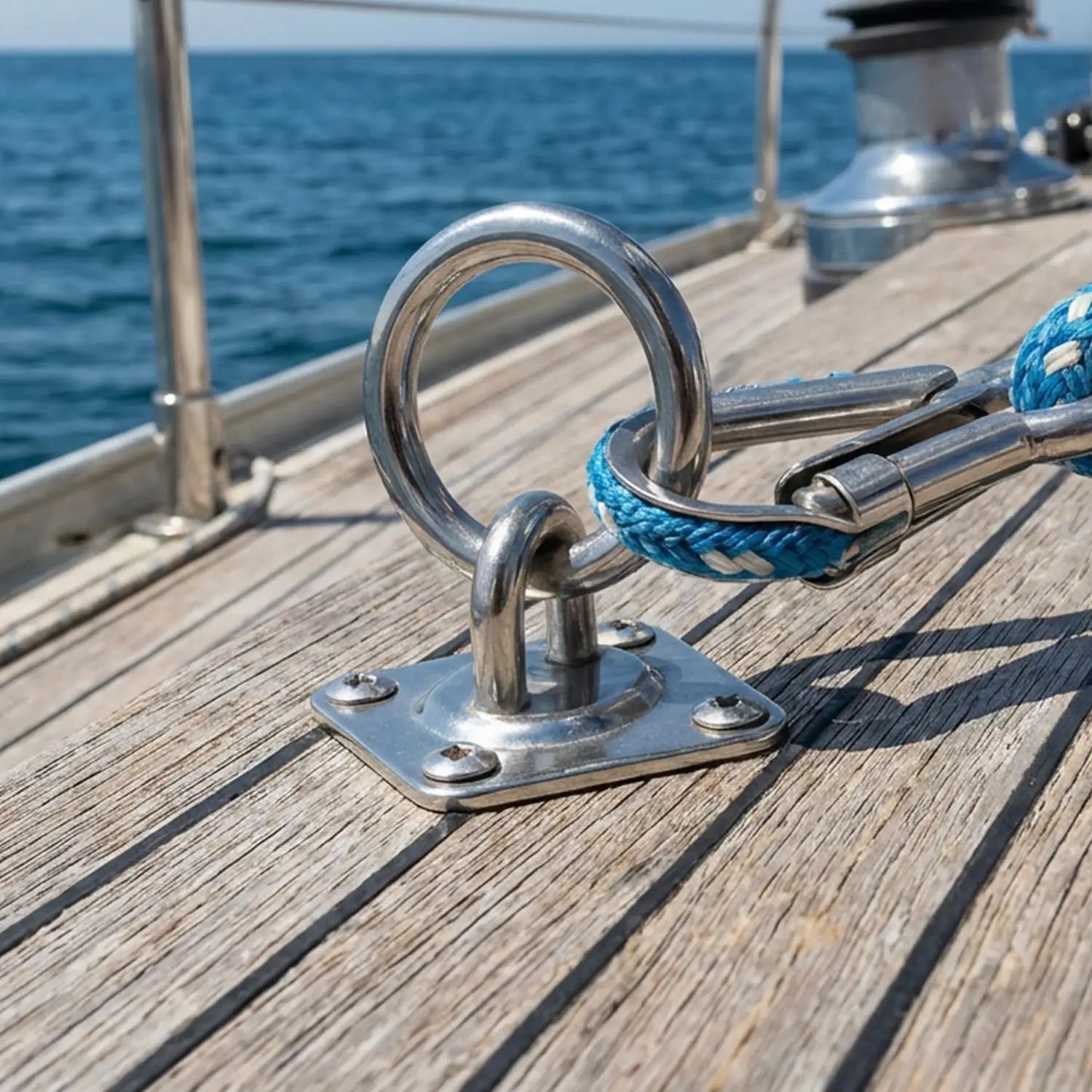 Heavy Duty Stainless Steel Pad Eye Plate – Rhombic Boat Wall & Ceiling Mount Hook Ring for Sun Shade Sail & Hammock