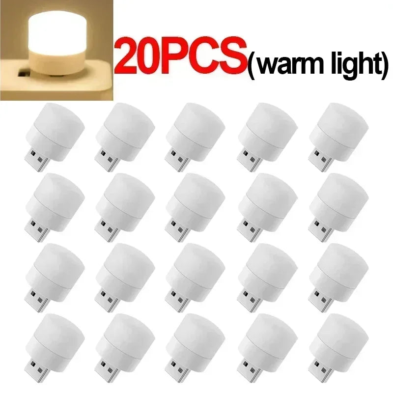 Mini USB Night Light – Warm White Eye Protection Reading Light, USB Plug LED Night Lamp for Computer & Mobile Power Charging (1/50pcs)