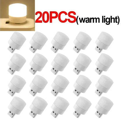 Mini USB Night Light – Warm White Eye Protection Reading Light, USB Plug LED Night Lamp for Computer & Mobile Power Charging (1/50pcs)