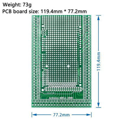 MEGA2560 Prototype Shield Board with Screw Terminal Block | Double-Sided PCB Expansion Kit Compatible with Arduino Mega 2560 R3