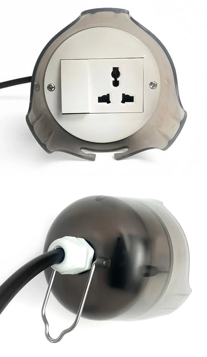 Outdoor Waterproof Electrical Socket Box Weatherproof Rainproof Power Outlet with Protective Cover for Garden Patio