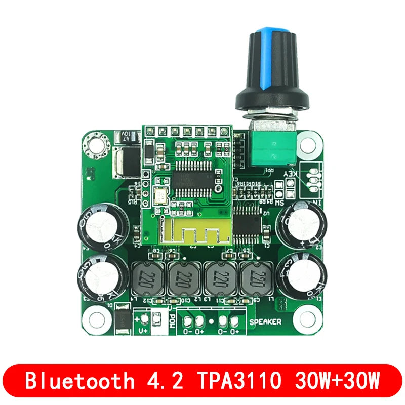 Bluetooth 4.2 TPA3110 Dual Channel 15W/30W Stereo Audio Amplifier Board for USB Portable and Car Speakers