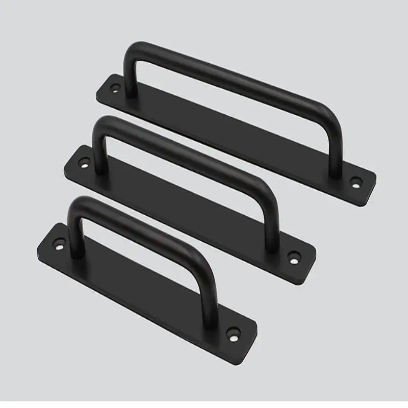New Aluminium Alloy Punch-Free Furniture Cabinet Handle Sliding Door Pull and Flush Hardware Set for Wood Door Drawer