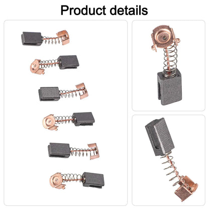Carbon Brushes Set of 6 5x8x12mm for Angle Grinder G720 Spare Parts to Replace Worn Brushes and Restore Motor Brake