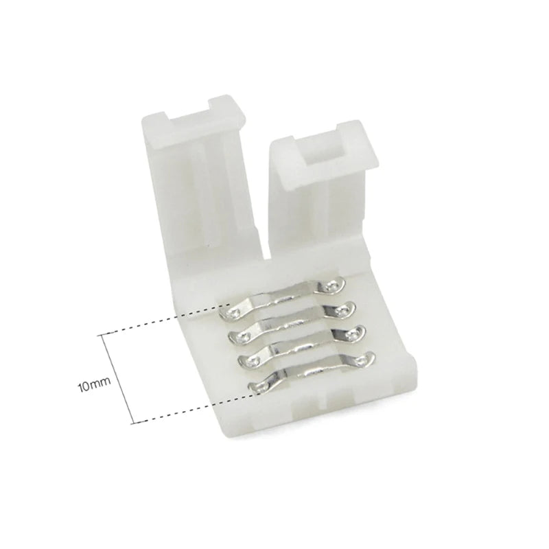 New 10pcs RGBW LED Connector 10mm 4pin Free Soldering Connector for 5050 3528 LED Single Color RGB RGBWW Strip Light
