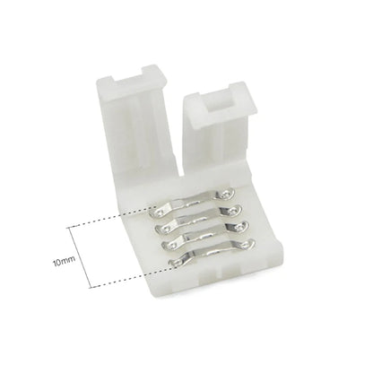 New 10pcs RGBW LED Connector 10mm 4pin Free Soldering Connector for 5050 3528 LED Single Color RGB RGBWW Strip Light