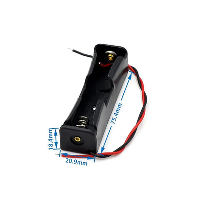 Plastic 18650 Battery Storage Box Case with 1–4 Slots and Wire Leads DIY Holder