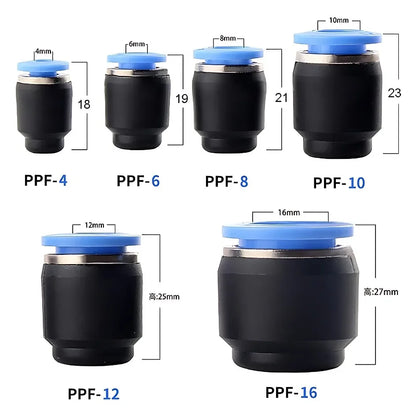 PP PPF Nylon Pneumatic Blanking Plug Hose Tube Push Fit Connector Air Line 4mm 6mm 8mm 10mm 12mm 16mm
