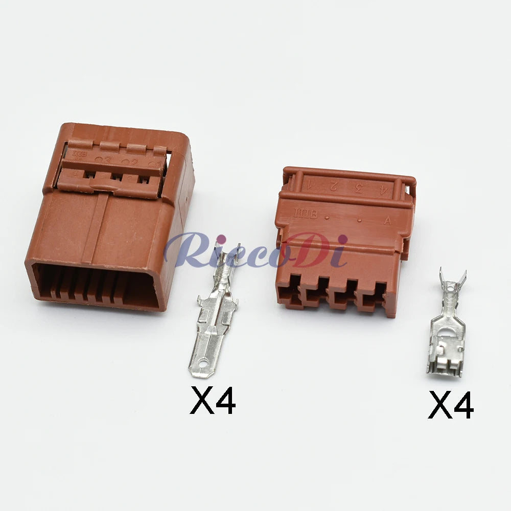 4 Pin 4.8mm Series Brown Wire Car Electrical Connector DJ7041-4.8-11/21 With Terminal for VW Audi Toyota Nissan