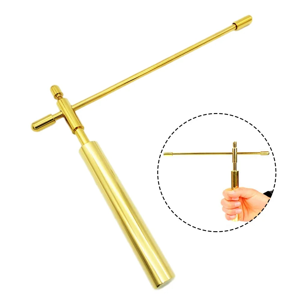 1pcs Pure Copper Probe Treasure Hunting Divination Tool Copper Rod Water Rods Handle Height 17 Cm Hand Length 21cm