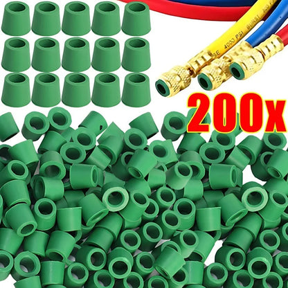 200/50Pcs Car Air Conditioning Line Repair Gasket “1/4" Charging Hose/Manifold Repair O-Ring Seal Rubber Gasket Auto Repair Tool