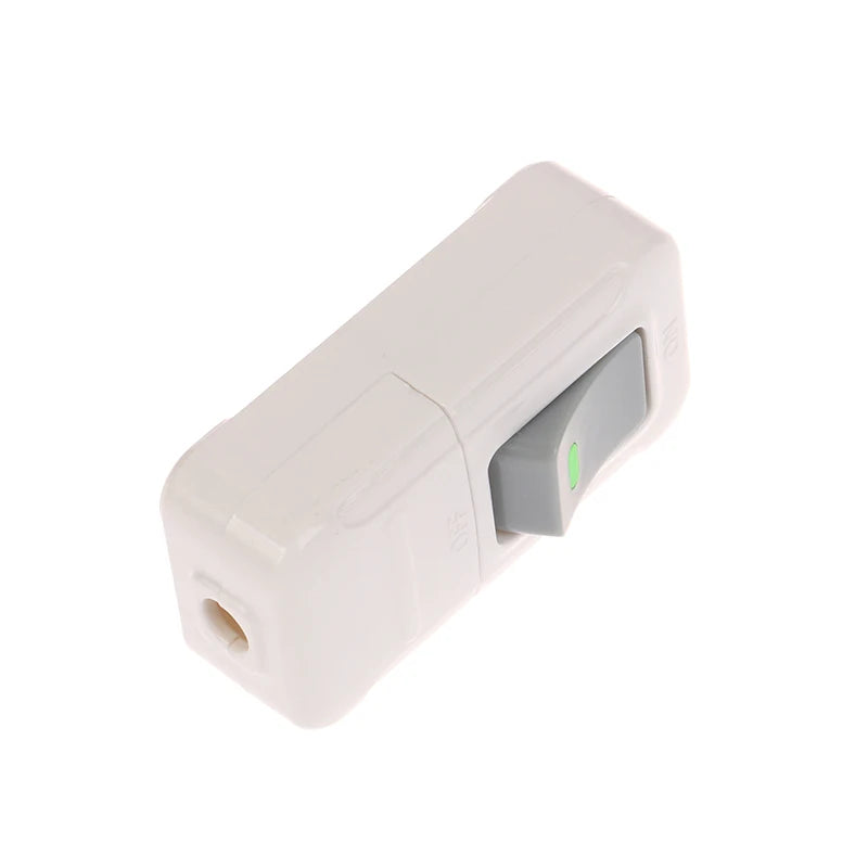 Inline On/Off Push Button Switch for Table Lamp — White Cord Switch, 1/2/3pcs