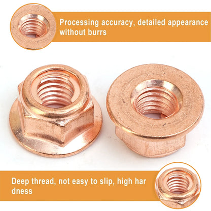 M8 Copper Exhaust Manifold Nut Flange Fastener for BMW Turbo Repair
