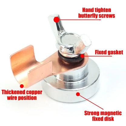 Powerful Magnetism Welding Ground Magnet Copper Electrode Fixing Clamps, Single Head Welding Support Accessories