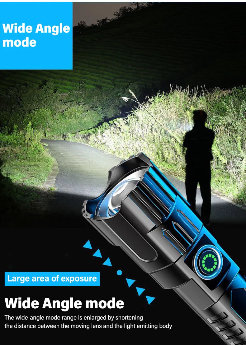 Ultra Bright Rechargeable LED Flashlight Zoomable High Lumens