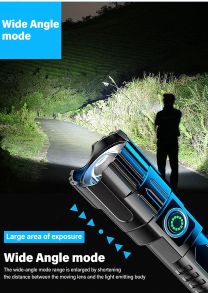 Ultra Bright Rechargeable LED Flashlight Zoomable High Lumens