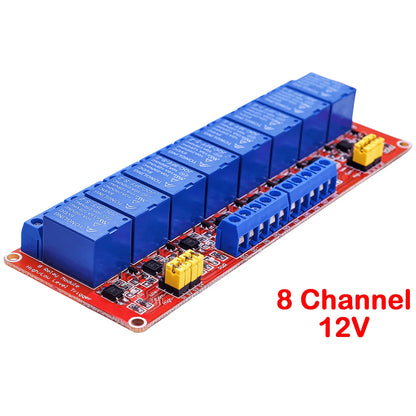 8-Channel 5V/12V/24V Relay Module with Optocoupler for Arduino & Raspberry Pi High/Low Level Trigger