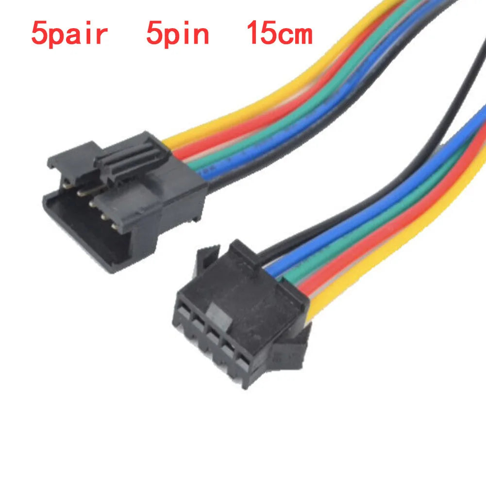 Wire Connector 2/3/5 Pin Male And Female Connector PVC Outside+ Tinned Copper Inside With Cable Light 10cm Connector Black