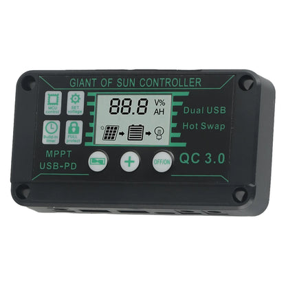 Digital Display Waterproof MPPT Solar Charge Controller Adjustable Current Options 10A 100A Efficient Energy Utilization