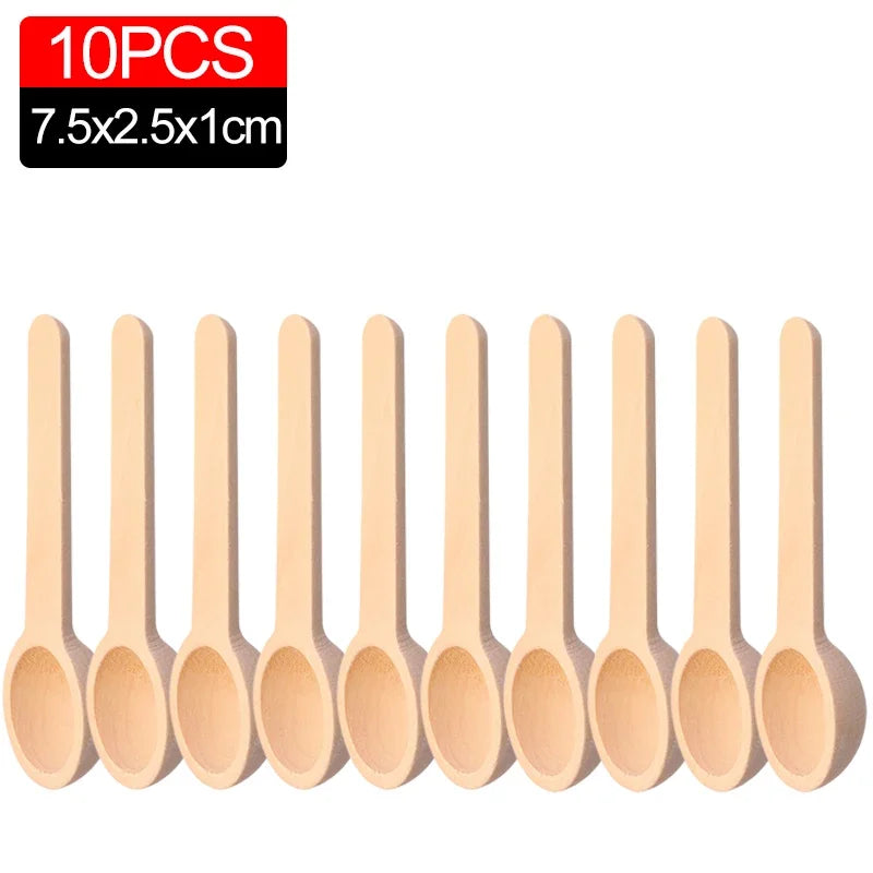 10/20Pcs Mini Wooden Spoons – Honey, Coffee & Spice Measuring Spoons for Kitchen, Milk Powder & Seasoning Jars