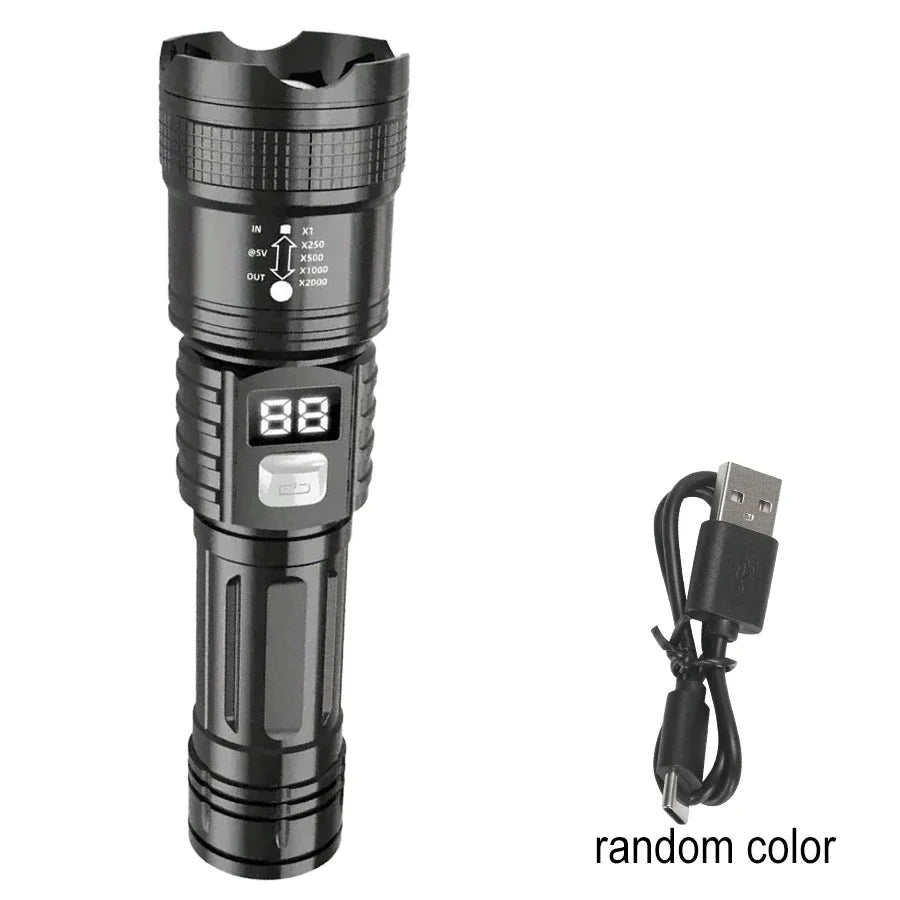 100000LM High Power LED Flashlight Rechargeable Tactical Torch