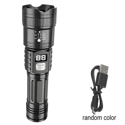 100000LM High Power LED Flashlight Rechargeable Tactical Torch