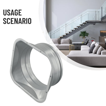 For Kitchen Hood Ventilator Pipe Connecting Vent Flange Exhaust Duct 4-10inch Electrostatic Spray Metal Silver-gray