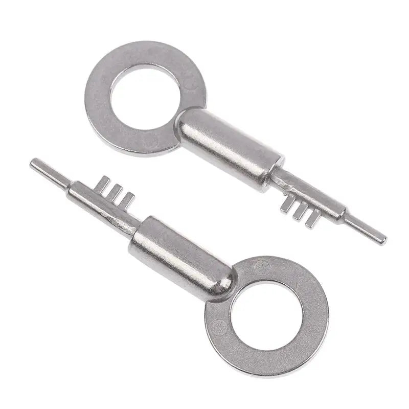 New Stainless Steel 3-Tooth Lock Key Blank Universal - Bathroom Door Keys Home Security Replacement Keys