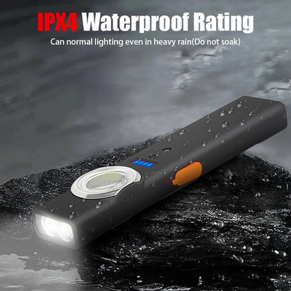 EDC LED Flashlight with Pen Clip Magnetic Rechargeable Work Light