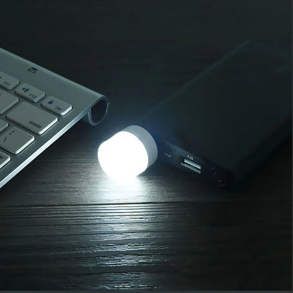 1-20PCS Mini USB LED Plug Lamp Portable Eye Protection Book Reading Light Small Round Car Bulb Computer Mobile Power Lamps