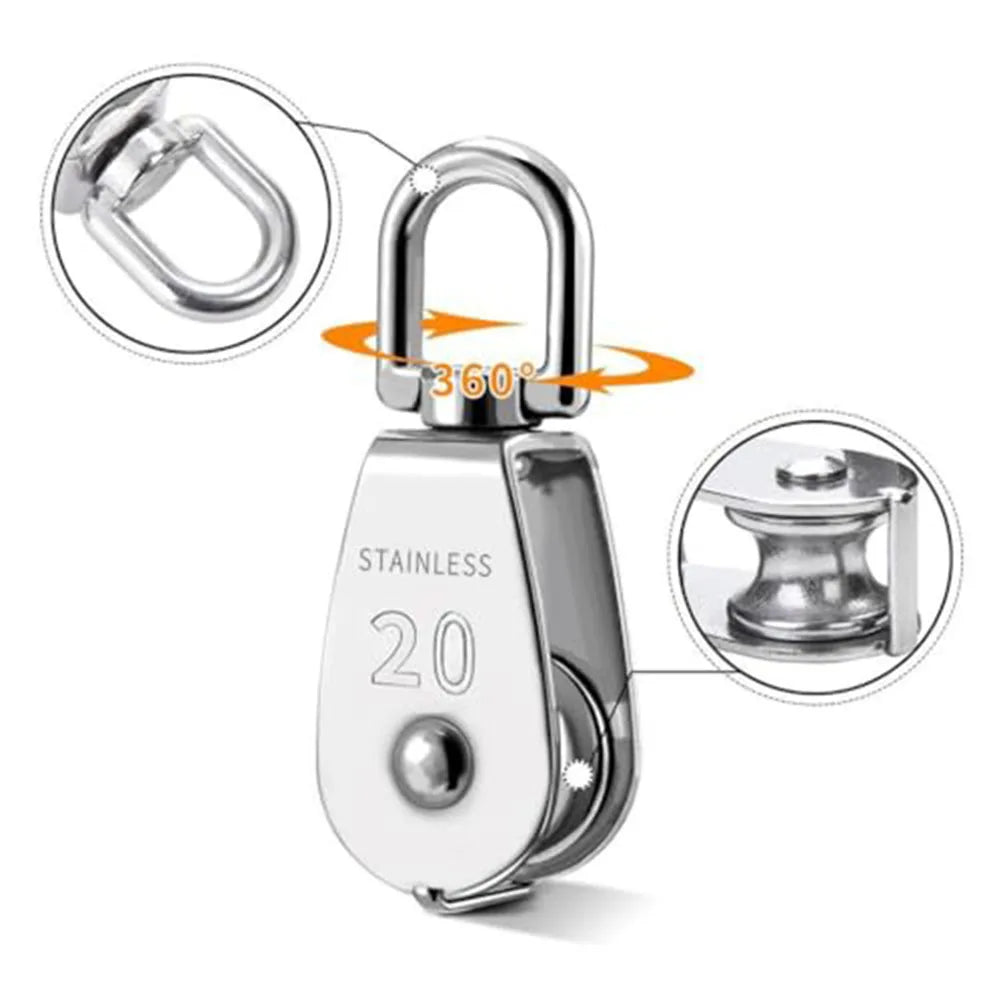 Swivel Pulley Kit M20 Pulley System Lifting Tasks Smooth Operation Easy Setup Versatile Capacity Heavy Duty Pulling Tasks