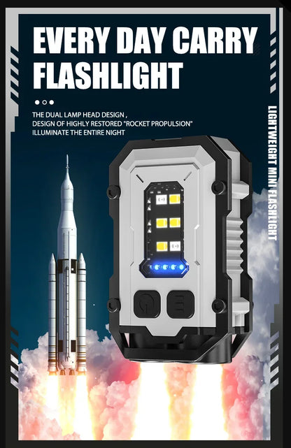 Powerful Pocket Torch Light Rechargeable Super Bright LED Multifunctional Linterna Magnetic COB LED EDC Mini Keychain Flashlight