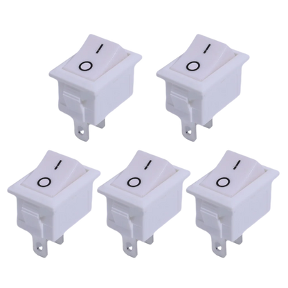 Mini Rocker Switch SPST Black and Red Snap in Switches Button AC 250V 3A / 125V 6A 2 Pin I/O 21*15mm on-off Switch Rocker