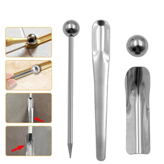 Newest Reliable Grout Tools Steel Ball Portable Press Seam Pressed Ball Silver Ceramic Double Hole Grout Tools