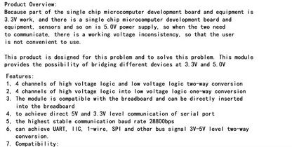 5V to 3.3V 4-Channel Bidirectional I2C Logic Level Converter Module