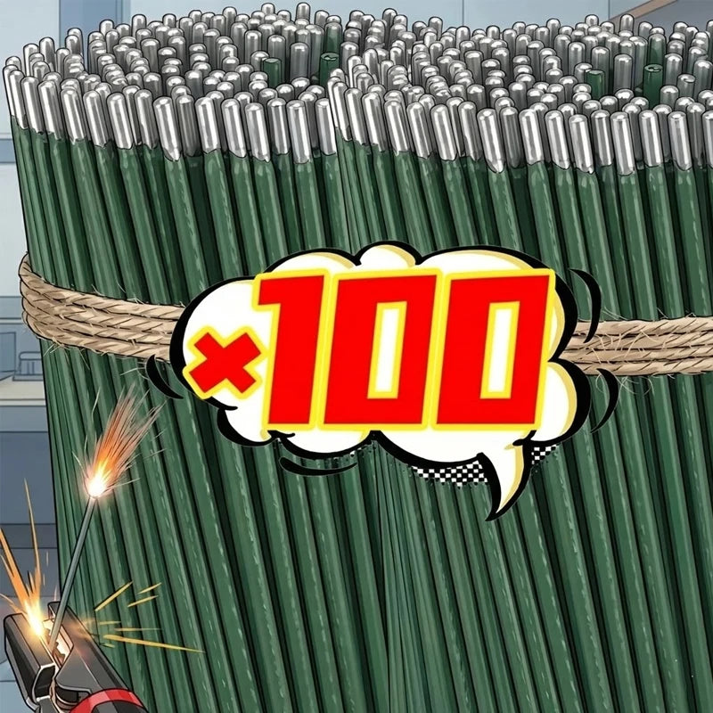 300x2mm Green Welding Rods Cored Wire Rod Solder Low Melting Point Coated Electrod Solder Universal Carbon Steel Weld Bar Stick